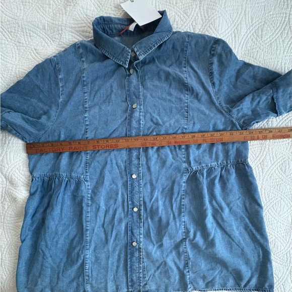 Marina Rinaldi Denim Button Down Size 16 NWT - Picture 4 of 9